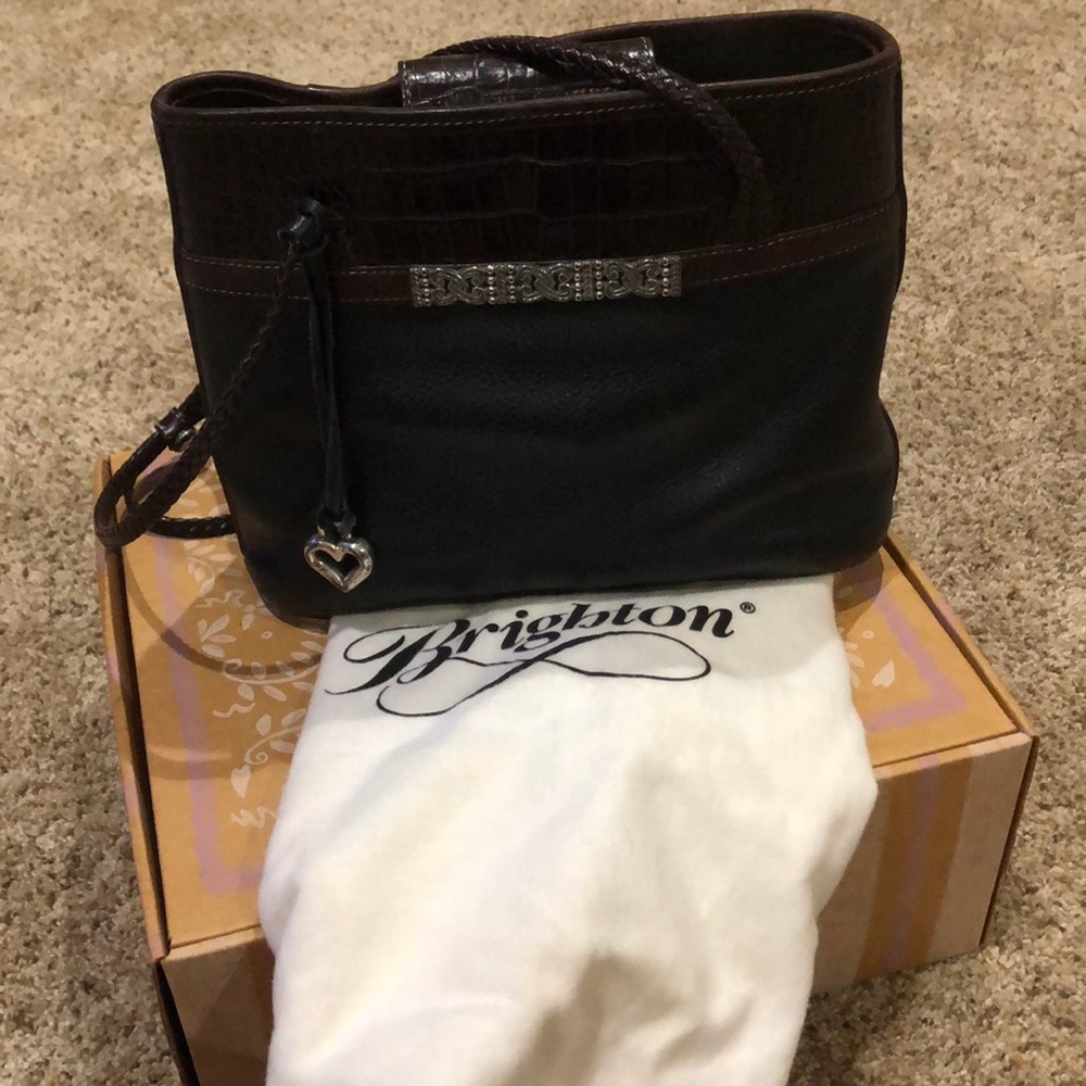 Brighton black/brown leather shoulder bag